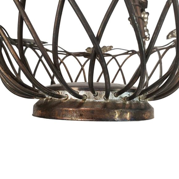 Godinger Silver Art Co Ltd. Wire Basket With Handle Grapevine Grape Leaves 11" - Picture 7 of 12